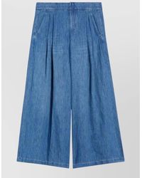 Max Mara - Wide Leg Trousers Pleated Front Belt Loops - Lyst