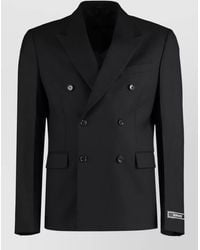 Versace - Wool Blazer Double Breasted Tailored Cut - Lyst