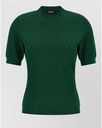 Versace - V-Pattern Knitted Top - Lyst