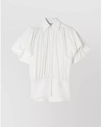 Lanvin - Silk Gathered Long-Sleeve Blouse - Lyst