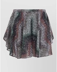 Missoni - Caperdoni Mini Skirt Asymmetric Metallic Texture - Lyst