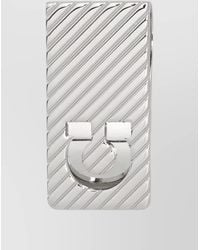 Ferragamo - Guilloche Diagonal Stripe Metal Money Clip - Lyst