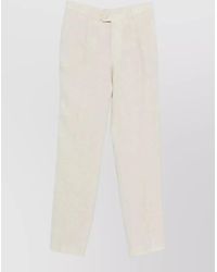 Etro - Tailored Linen Trousers Single Front Pleat - Lyst