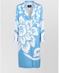Etro - Silk Floral Print Single Breasted Coat - Lyst