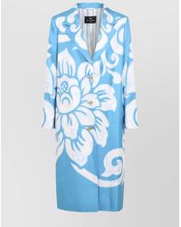 Etro - Silk Floral Print Single Breasted Coat - Lyst