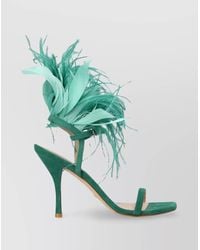 Stuart Weitzman - Suede Leather Plume Sandals - Lyst