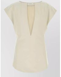 Entire studios - Stretch Polyester Blend Deep V-Neck Tank Top - Lyst