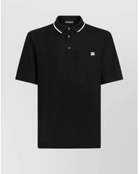 Dolce & Gabbana - Cotton Piqué Short-Sleeve Polo Shirt - Lyst