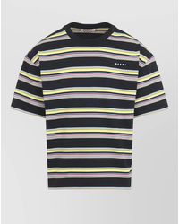Marni - Striped Cotton Short-Sleeve T-Shirt - Lyst