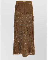 Pinko - Anthemis High Waist Crochet Floral Skirt - Lyst