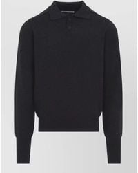 Studio Nicholson - Merino Wool Fine-Knit Regular-Fit Long-Sleeve Polo Shirt - Lyst