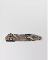 Dries Van Noten - Snake Print Round Toe Flat Sole Ballerina Shoes - Lyst