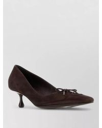 Jimmy Choo - Scarlett 50 Suede Pumps Bow Kitten Heel - Lyst