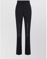 McQueen - Wool High-Rise Straight-Leg Trousers - Lyst