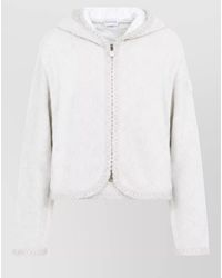 Moncler - Hooded Zip-Up Fine-Knit Cardigan - Lyst