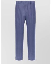 Homme Plissé Issey Miyake - Tailored Pleated Trousers Ribbed Texture Belt Loops - Lyst