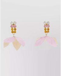 Marni - Crystal-Embellished Flower Drop Earrings - Lyst