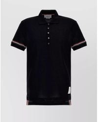 Thom Browne - Cotton Rwb Stripe Short-Sleeve Polo Shirt - Lyst
