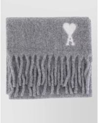 Ami Paris - Alpaca Wool Fringed Scarf - Lyst