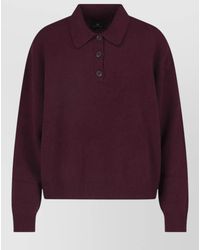 Anine Bing - Polo Collar Long Sleeve Knit Top - Lyst