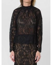 Self-Portrait - Lace Blouse High Neck Long Sleeves - Lyst