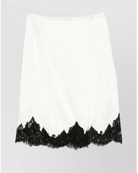 Stella McCartney - Satin Lace Midi Wrap Skirt - Lyst