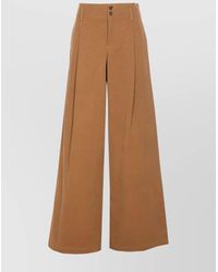 Chloé - High Waist Wide Leg Trousers With Pleats - Lyst