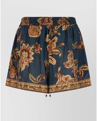 Zimmermann - Silk High-Rise Wide-Leg Printed Shorts - Lyst