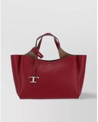 Tod's - Leather Shoulder Bag With Top Handles And Detachable Strap - Lyst