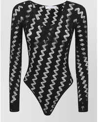 IRO - Acacia Long Sleeve V Neck Sheer Zigzag - Lyst