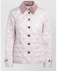 Burberry - Quilted Jacket Contrast Collar Front Pockets - Lyst