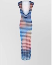Jean Paul Gaultier - Printed Tulle Maxi Dress - Lyst