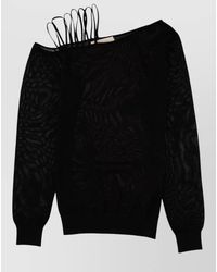Circus Hotel - Metallic Yarn One Shoulder Knit Top - Lyst