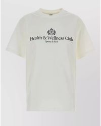 Sporty & Rich - Cotton Crew Neck Graphic Print T Shirt - Lyst