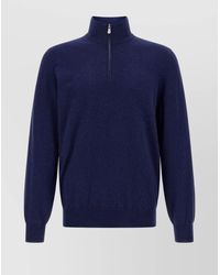 Brunello Cucinelli - Half-Zip High Collar Sweater - Lyst