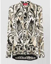F.R.S For Restless Sleepers - Silk Shirt Band Collar Buttoned Cuffs - Lyst