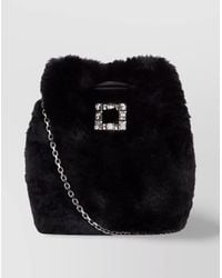 Roger Vivier - Fur Chain Strap Embellished Shoulder Bag - Lyst
