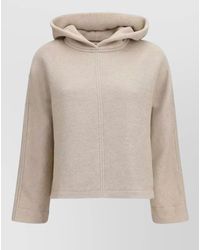 Max Mara - Hooded Knit Sweater Long Sleeves Straight Hem - Lyst