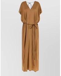 DI.LA3 PARI' - Riky Dress V Neckline Waist Tie - Lyst