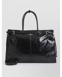 Prada - Shopping Tote Bag Glossy Finish Strap - Lyst