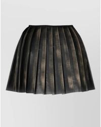DIESEL - Faux Leather Pleated Mini Skirt - Lyst