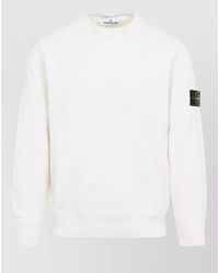 Stone Island - Cotton Fleece Sweater Long Sleeves Crewneck - Lyst