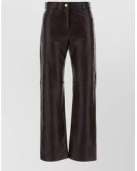 Max Mara - High Waist Leather Wide Leg Pesca Pants - Lyst