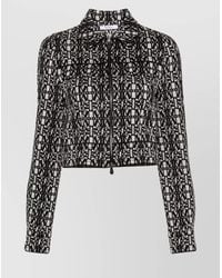 Max Mara - Monogram-Print Cropped Jacket - Lyst