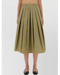 Aspesi - Pleated Midi Skirt High Waist Wide Fit - Lyst