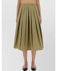 Aspesi - Pleated Midi Skirt High Waist Wide Fit - Lyst