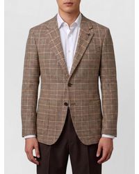 Lardini - Cashmere Virgin Wool Checked Single-Breasted Suit Jacket - Lyst