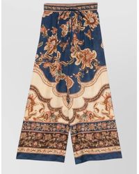 Zimmermann - Aster Silk Trousers Wide Leg High Waist - Lyst