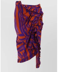 Dries Van Noten - Mid Length High Waist Asymmetric Print Skirt - Lyst