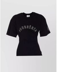 Courreges - Logo Print Cotton Short Sleeve T-Shirt - Lyst